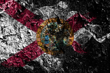 Florida smoky mystical flag on the old dirty wall background