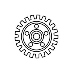 vector outline icon of gear