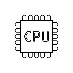 vector outline icon of microchip