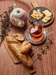 tea and cheese at home