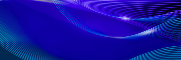 Futuristic blue backdrop, panorama.