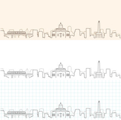 Obraz premium Addis Ababa Hand Drawn Skyline
