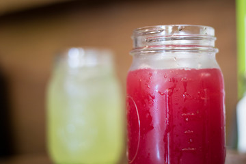 glass of watermelon water and lemonade
