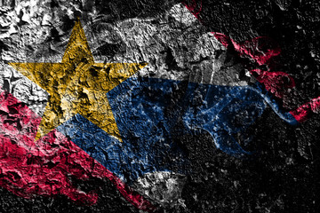 Lafayette, Indiana smoky mystical flag on the old dirty wall background