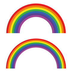 Rainbow arch set in flat style. Vector