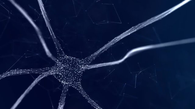 Artistic neuron cell motion background.