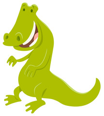 funny crocodile wild animal character