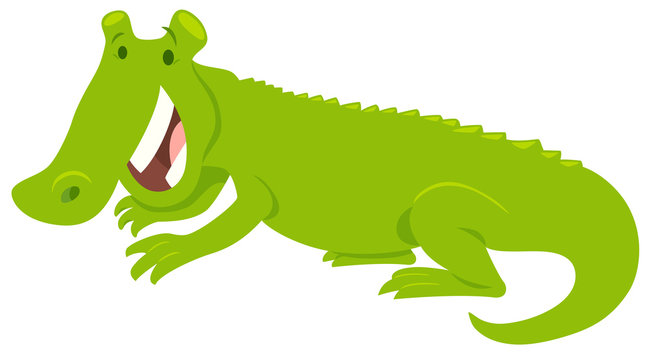 happy crocodile wild animal character