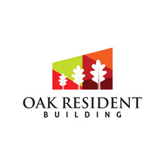 oak building logo business company design template material element isolated