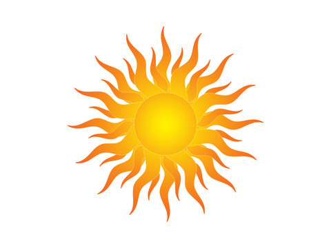 Symbol of the sun on a white background