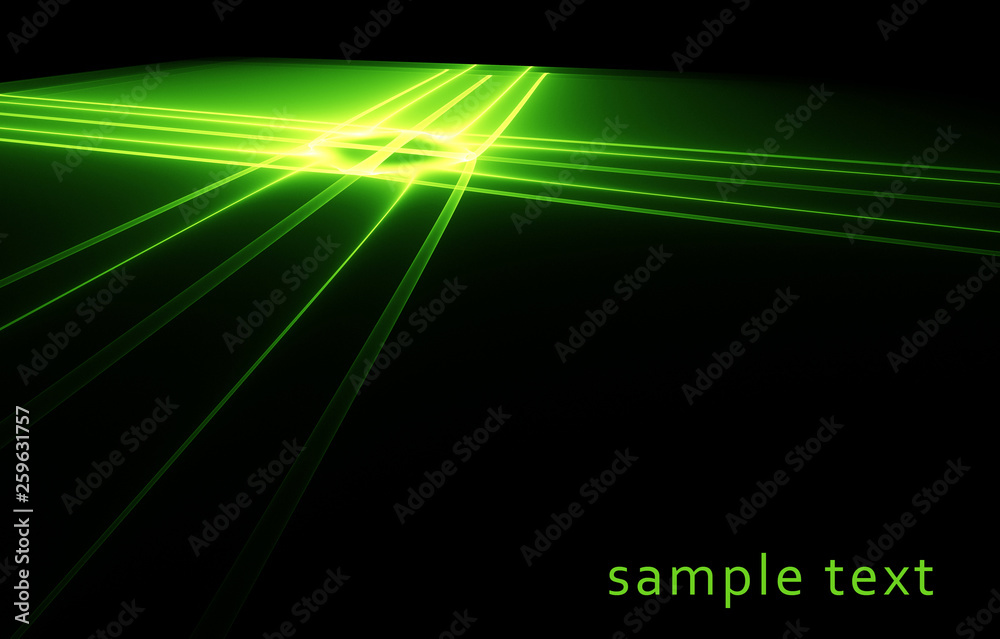 Aufkleber template with bright luminescent green surface