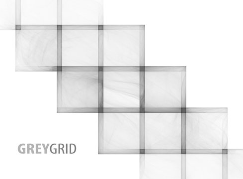 Abstract Template With Transparent Grey Fractal Grid On A White Background