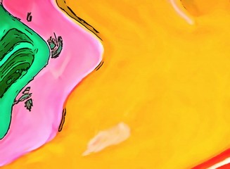 Abstract waves pattern. Beauty art background, bright and warm colors design. Graphic created texture. Multicolor.