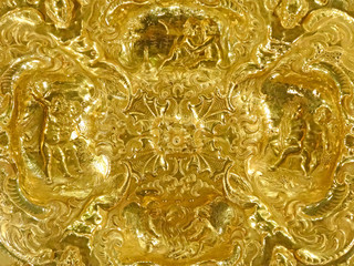 Gold decoration with beautiful ornament.