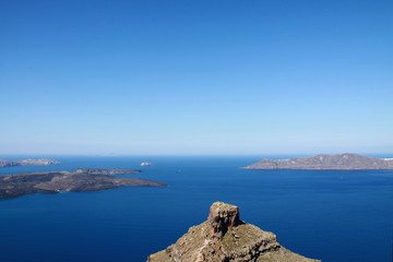 Fototapeta na wymiar View from Santorini island in Greece