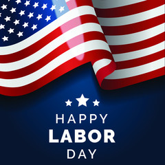 Happy Labor day banner, american patriotic background