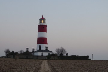 Sunset views of Happisburgh Lighthouse - Norfolk, England, UK