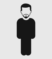 Standing Man profile Icon. Flat style vector EPS.