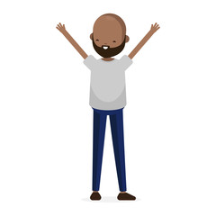  Old Senior Mature Latino Man Character in Casual Cloth Isolated Set