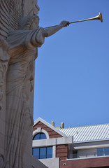 Concrete Angel blowing a Trumpet