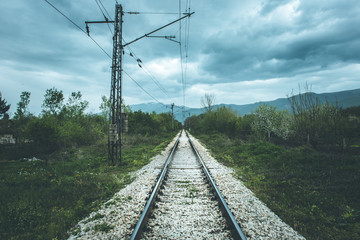 Fototapeta na wymiar Railway in mountain