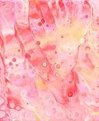 Abstract liquid acrylic painting in pastel tones with marble texture. Fluid art