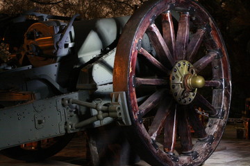 detail of old wagon wheel