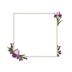 Floral frame with flowers for invitations, birthday cards, post cards 