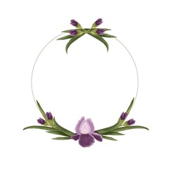 Floral frame with flowers for invitations, birthday cards, post cards 