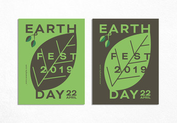 Typographic Design Layout for Earth Day  - Powered by Adobe