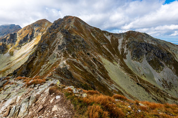 rocky mountain tops in slovakia in autumn