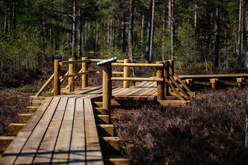 beautiful new wooden board walk for tourists