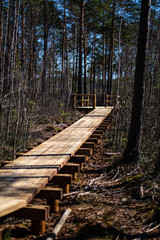 beautiful new wooden board walk for tourists