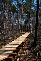beautiful new wooden board walk for tourists