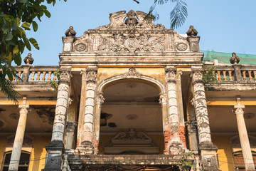 Exterior of the second floor of the Mansion or Villa Bodega, a half-ruined colonial-era building...
