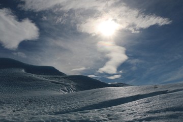 clouds over mountains