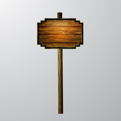 wooden blank cartoon sign board