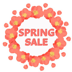 Bright spring sale background. Background with beautiful colorful flowers.