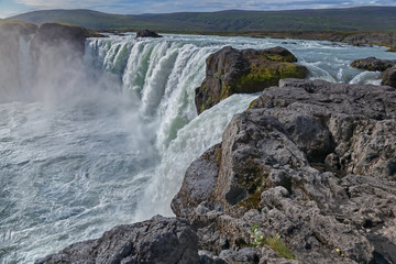 Godafoss waterfall (Northern Iceland, Myvatn lake region)