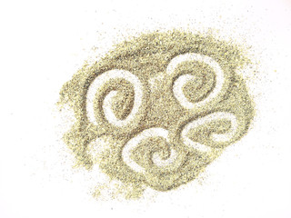 Sand beach texture. Sand dunes isolated on white background. Pile sand beach isolated on white background. Sand dune with clipping path.