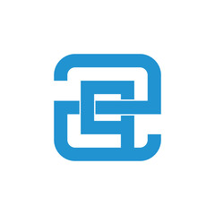 abstract letter zq linked geometric line logo vector