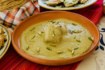 Pipian verde, Traditional Mexican Food in mexico city