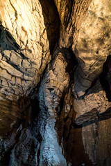 View of rock formations in Ruakuri Cave in Waitomo in New Zealand