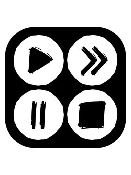 feiern party kreise musik buttons ringe tasten play pause vorspulen zeichen symbole zur&uuml;ckspulen tanzen spa&szlig; dj walkman abspielen video sound laut design cool