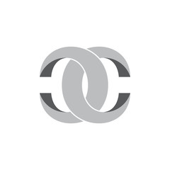 Obraz premium letters cc 3d ring design logo vector
