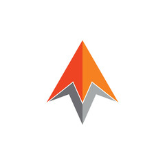 simple 3d arrow geometric logo vector