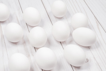 White egg. Raw eggs on white background.