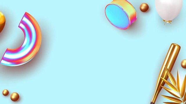 Abstract 3d rendering of geometric shapes. Modern trend minimal design. Stylish background realistic objects with bright colors