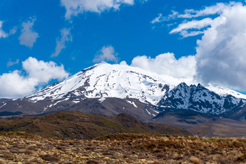 Closeup of Mount Ruapehu in Tongariro National Park in New Zealand