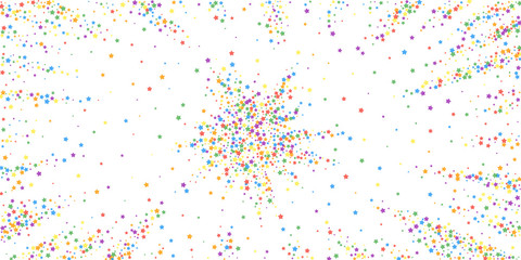 Festive confetti. Celebration stars. Rainbow brigh